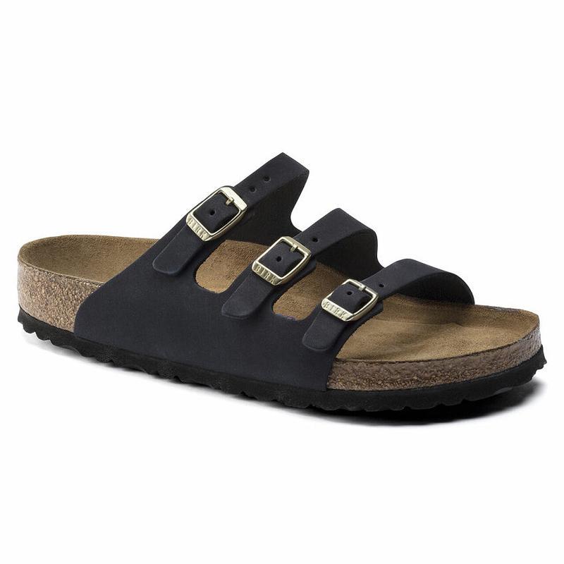 Florida Birkenstock Fresh Soft Footbed Midnight Nubuck Kozene Damske Čierne | SK 83ILH